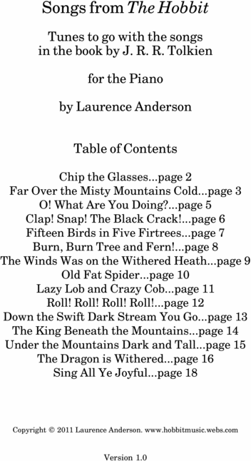 Product picture Songs from The Hobbit